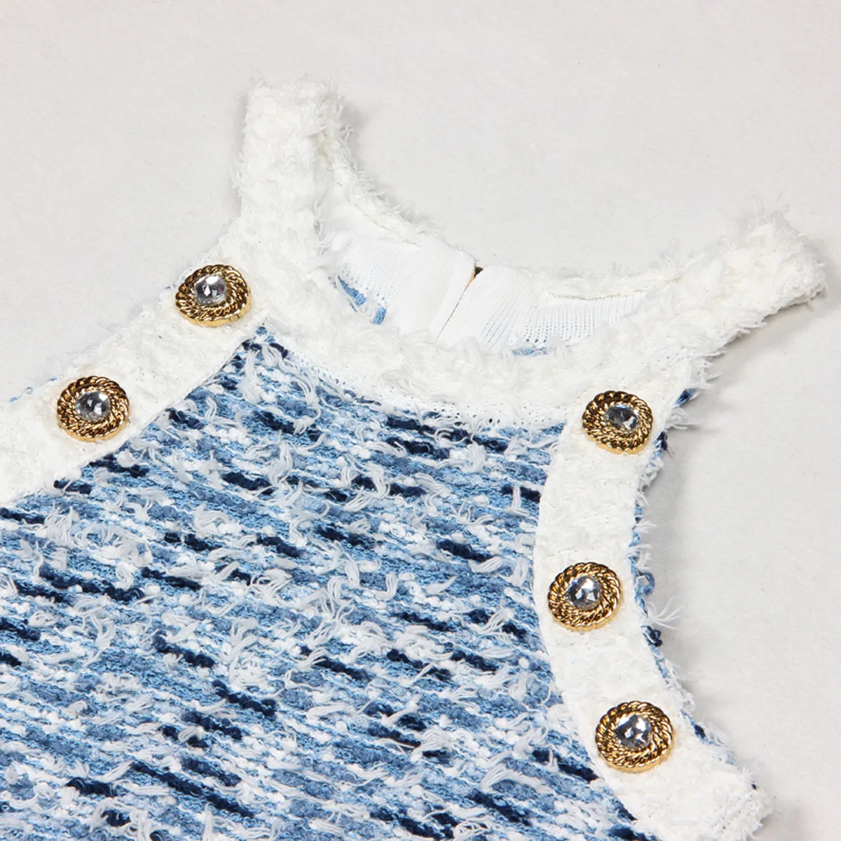 Модное женское твидовое платье ZJYT в стиле пэчворк с бахромой летняя одежда 2024