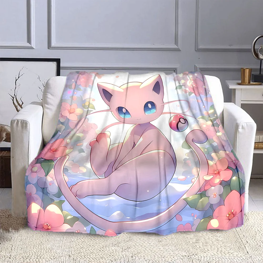 Японское мультяшное милое розовое пушистое мягкое фланелевое одеяло с покемоном