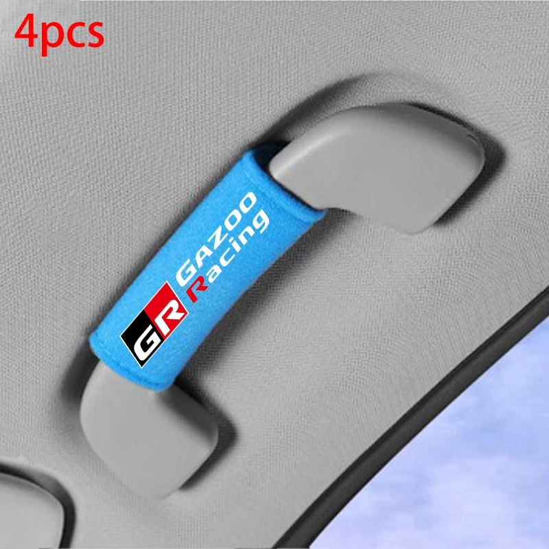 

4 шт., защитные перчатки для ручек на крышу автомобиля, короткие флисовые противоскользящие перчатки для Toyota GR Sport Gazoo Racing Yaris 86 Corolla