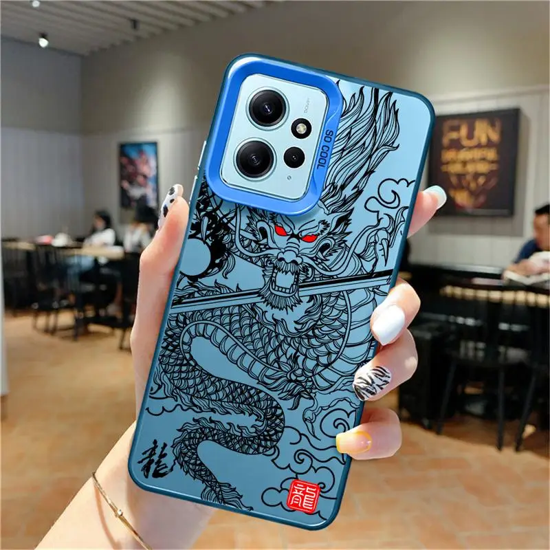 phone case for Xiaomi Redmi Note 13 5G 11 Pro Plus 13C 10S 12 9S Protective Sleeve TPU Cover funda Mega Giant Cute Dragon Art