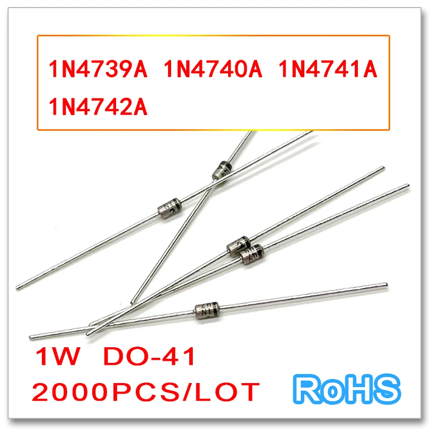 

Zener 2000 шт. DO-41 1N4739 1N4740 1N4741 1N4742 DO41 1 Вт 9,1 В 10 в 11 в 12 В 1N4739A 1N4740A 1N4741A 1N4742A