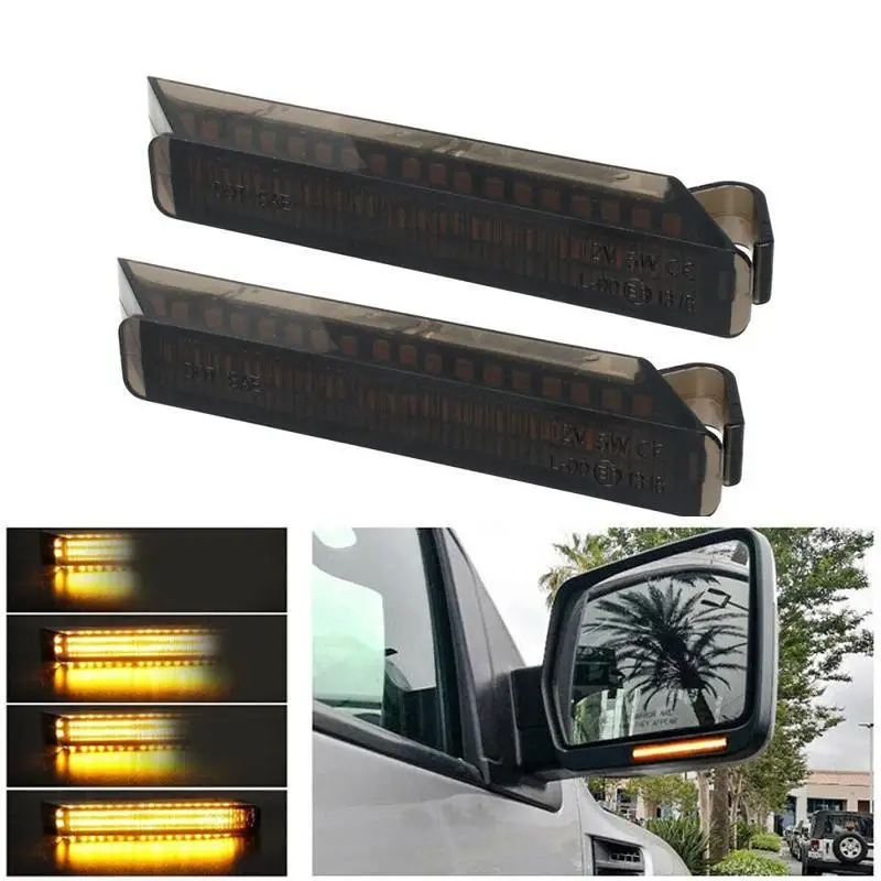 

2 шт. светодиодные боковые лампы для зеркала поворотный сигнал динамические потоковые правые левые лампы для Ford F150 Lincoln Mark LT автомобильные а...
