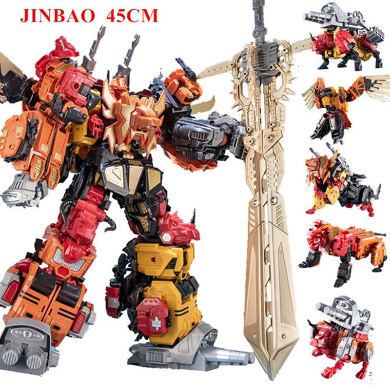 

JinBao Predaking Devastator Transformation Model Robot 5 IN 1 Action Figure Tantrum Rampage ABS 45CM Deformation Boy Toy Gift