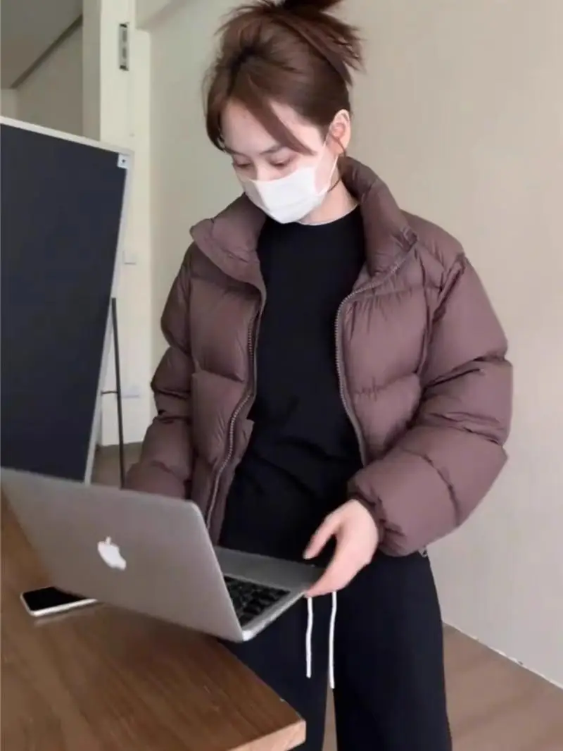 Женский пуховик на белом утином пуху короткий маленький зимний 2024 новый