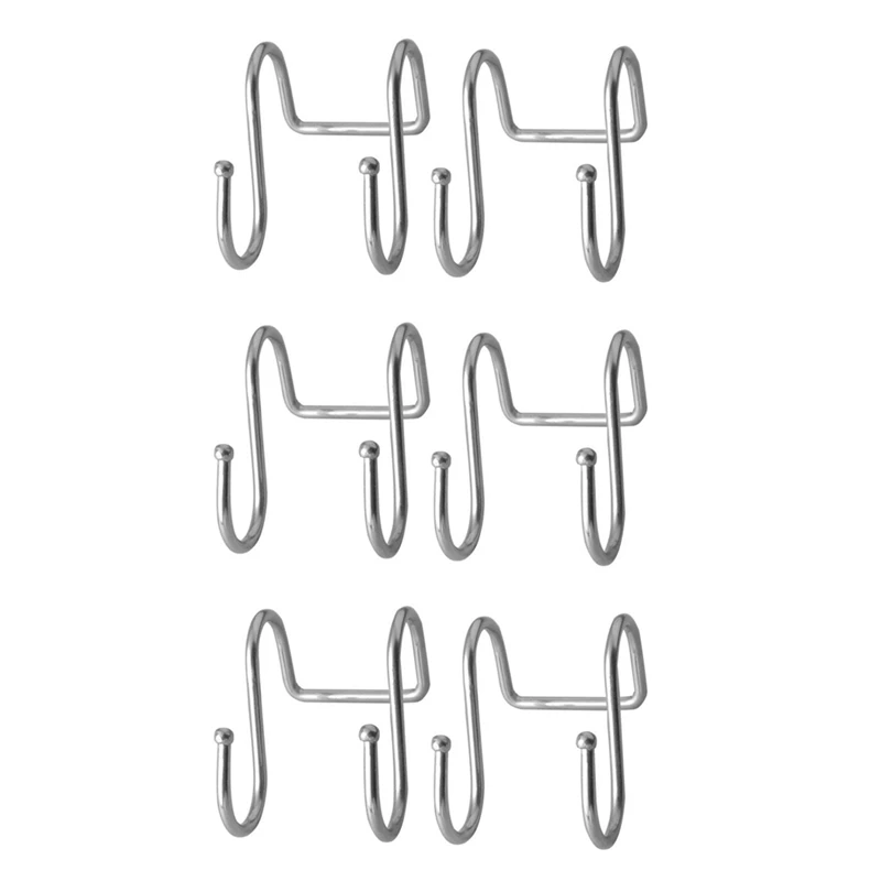 

Premium 6 Pack Dual S Shaped Hooks Stainless Steel Home Office Bath Coat Caps Towel Hanger, Kitchen Holder (6 Pack)