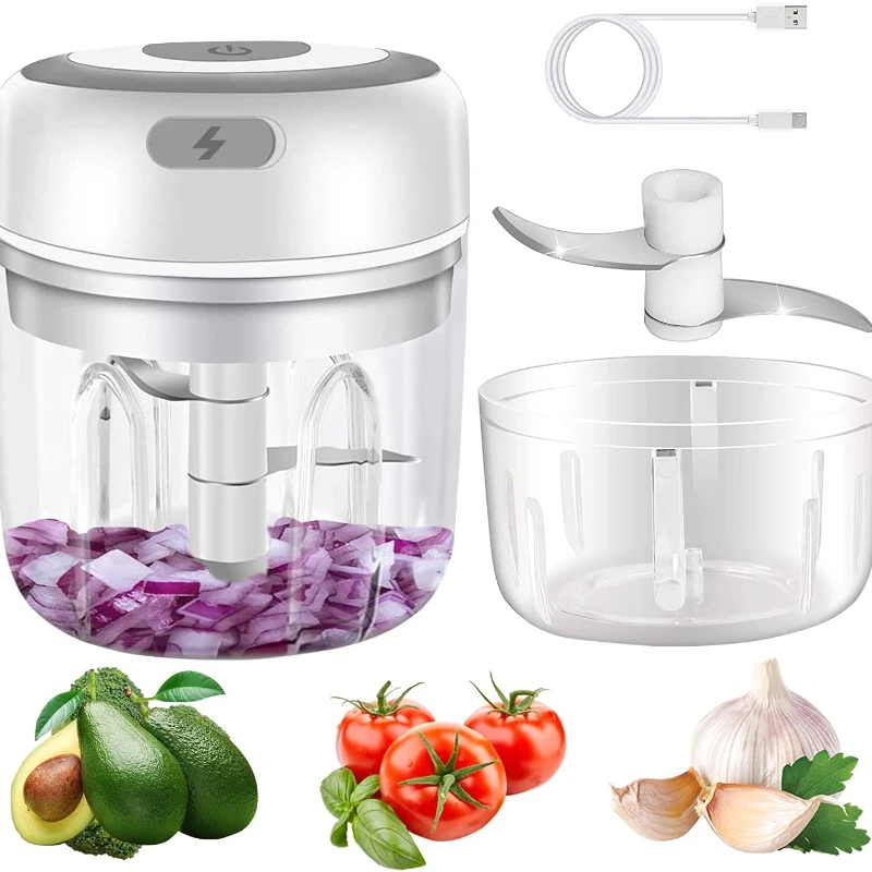 Electric Mini Garlic Masher Chopper Wireless Portable Meat Chopper Seasoning&Spice Food Choppers for Garlic Vege Salad