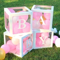 transparent letter baby shower box birthday wedding custom name balloon box 1st birthday party decorations kids babyshower girl