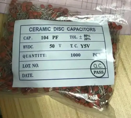 

Керамический конденсатор 50 в 1000, 104 шт.