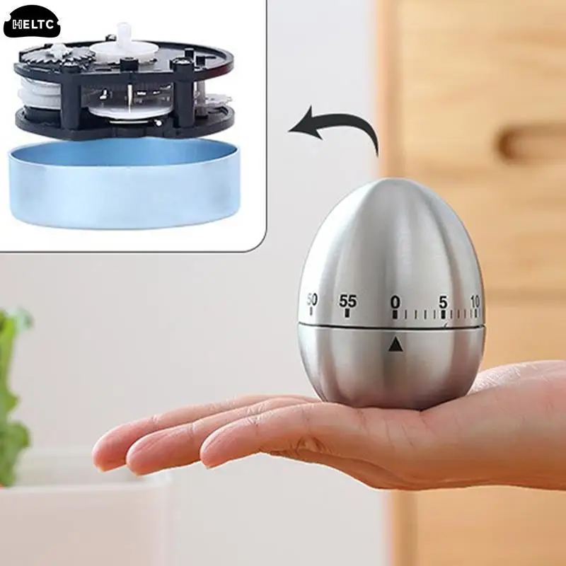 

1PCS Timer Kitchen Supplies Stainless Steel Egg Clock Kitchen Timer Alarm Count Up Down Clock 60 Minute Countdown Cooking Timer