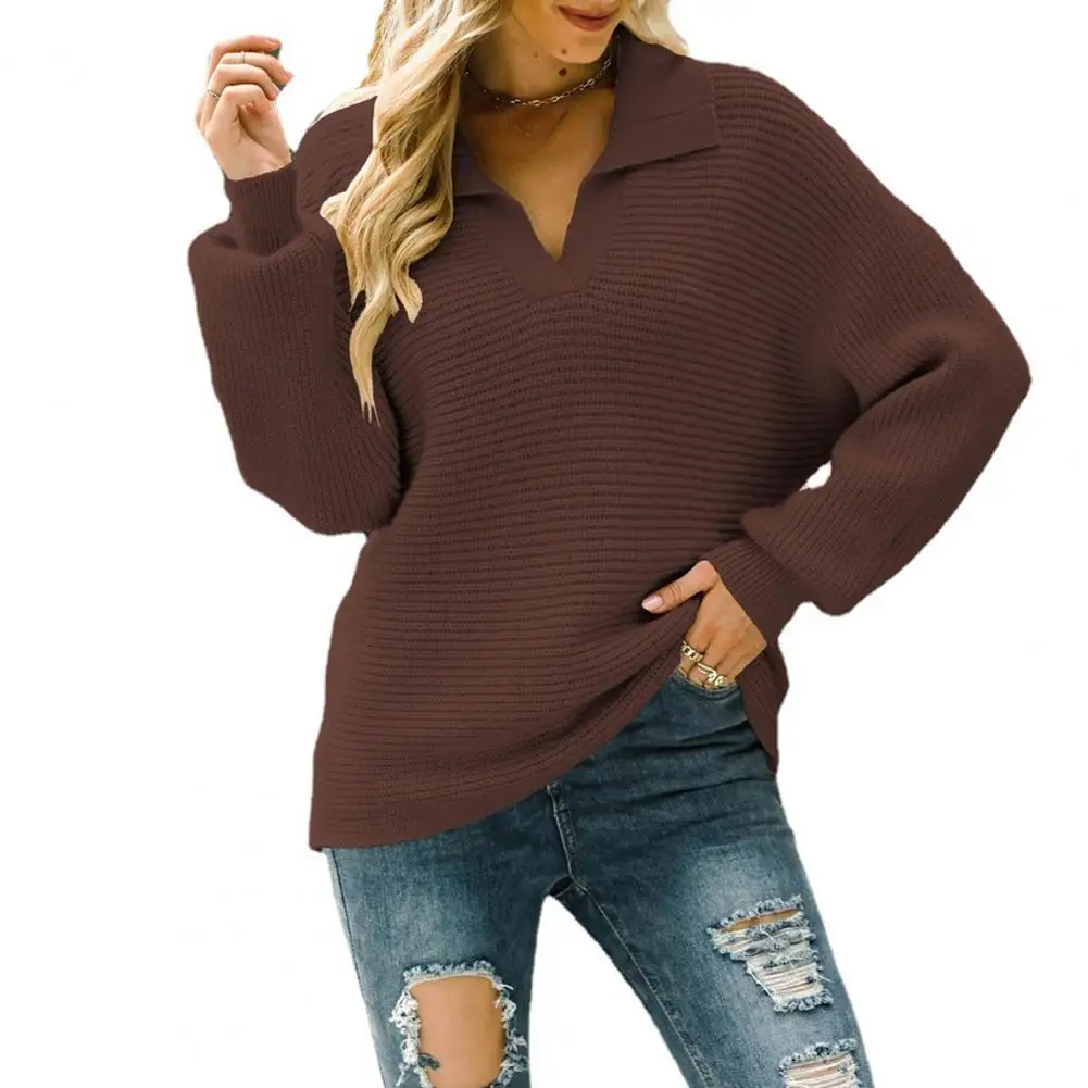 

Теплый популярный женский пуловер, однотонный простой элегантный вязаный свитер, устойчивый к холоду свитер, джемпер, плотная уличная одеж...