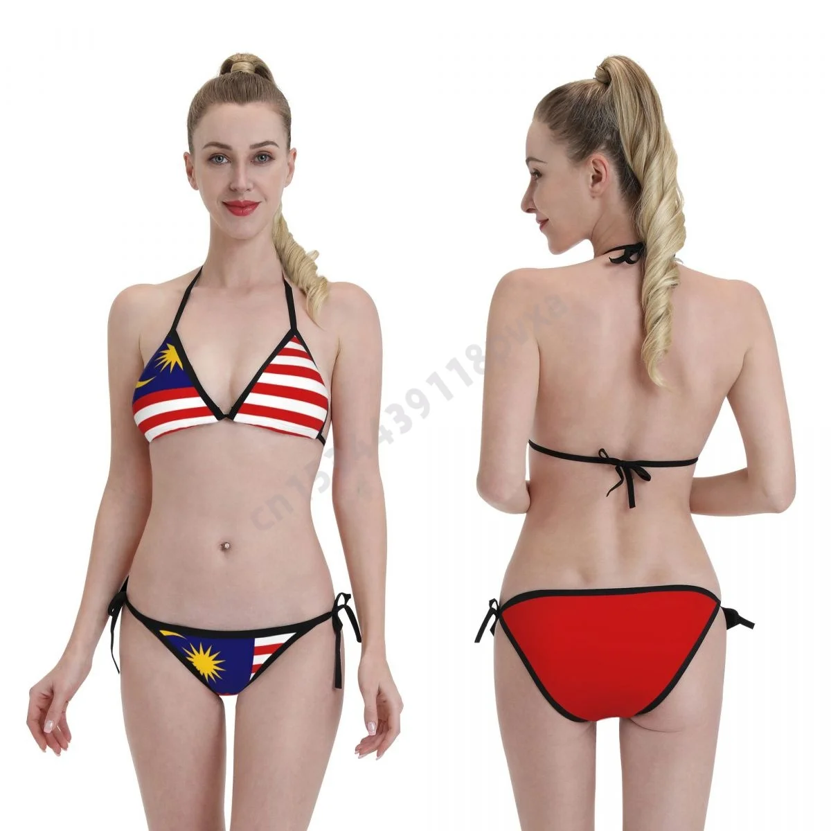 

Women Bikini Set Malaysia Flag Swimwear Mujer Girls Sexy Swimsuit Swimwear Micro Bikini Summer Bathing suit