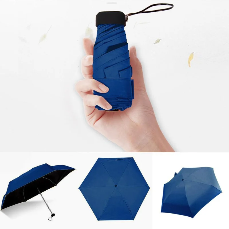 

Pocket Rain Umbrella Sun Rain Women Flat Lightweight Umbrella Parasol Folding Sun Umbrella Mini Umbrella Small Size for Travel