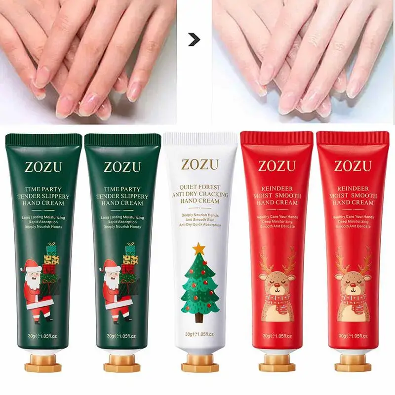 

Hand Cream Set 5pcs Travel Size Hand Moisturizing Cream Natural Scented Hand Cream Gift Sets Holiday Gift For New Year Valentine
