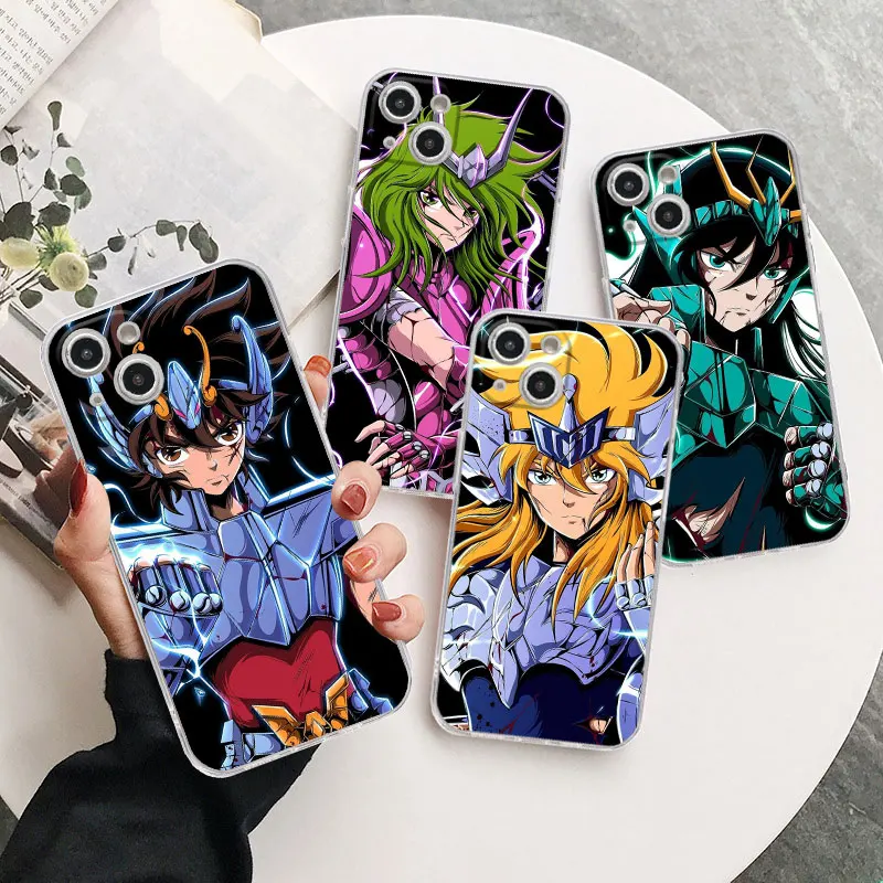 

Phone Case for Apple iPhone 14 11 12 13 pro max Fundas Cover 13 Mini XS XR X 8 7 6 6s plus Soft Cases Saint Seiya Aiolos Camus