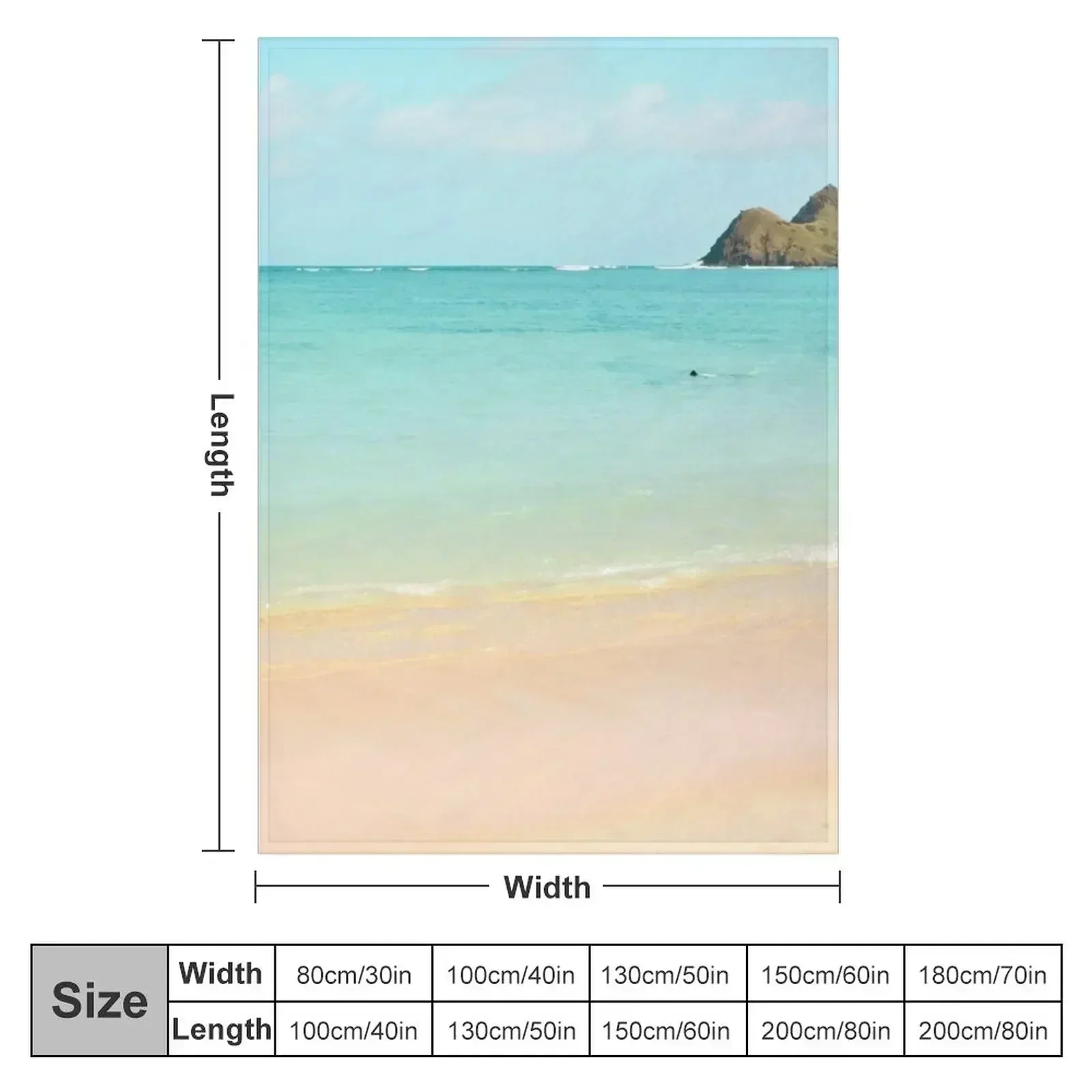 Lanikai Гавайское Ocean Beach Views Плед Волосы Постельное белье Одеяла