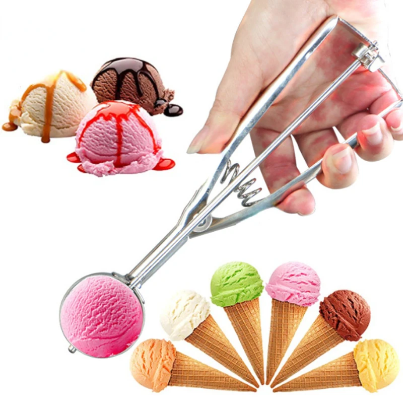 

Ice Cream Scoop Kitchen Tools 3 Size Stainless Steel Spring Handle Mash Potato Watermelon Ball Scoop Home Kitchen Accessories
