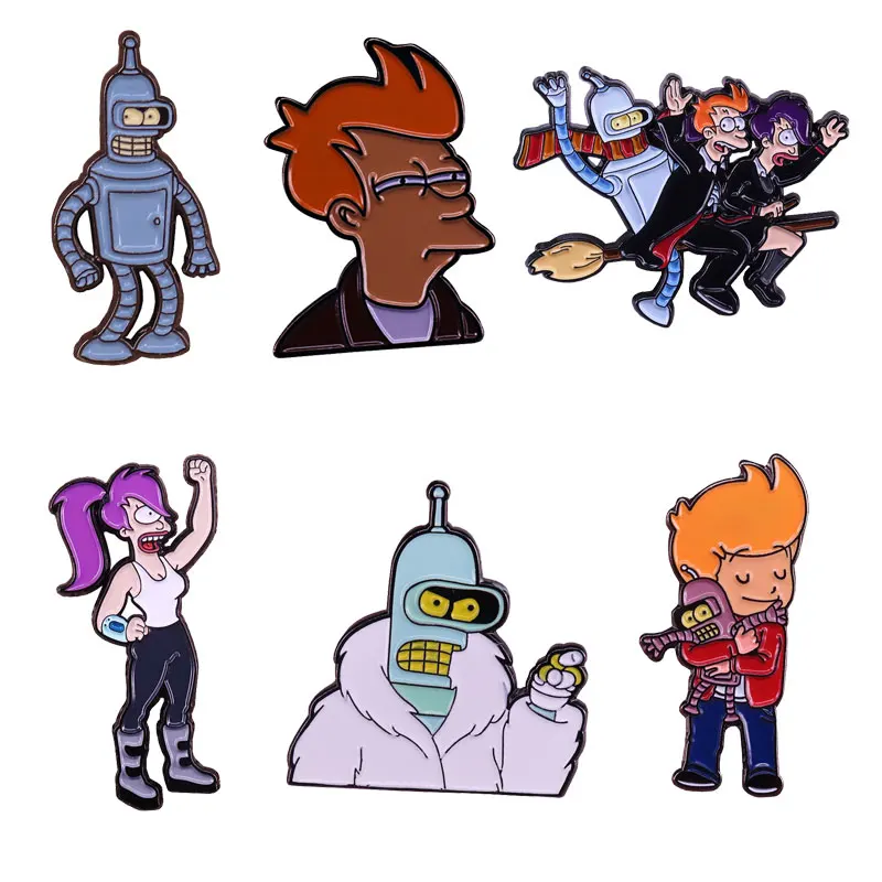 

Cute Cartoon Metal Enamel Badge Pins Collect Funny Comic Sutra Anime Figure Metal Cartoon Brooch Backpack Collar Lapel Badges