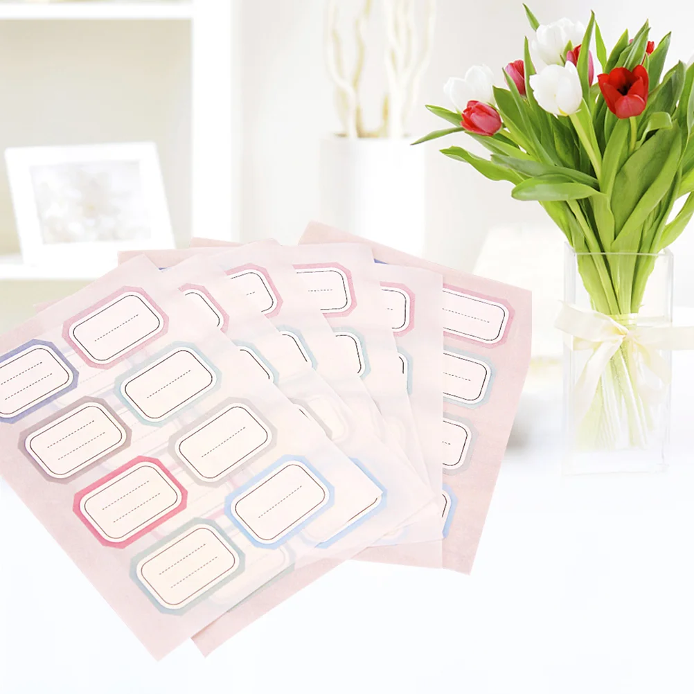 

1 Pack 6 Sheets Self-Adhesive Name Tags Plain Name Labels Stickers File Folder Labels Filing Envelopes Tags Stickers