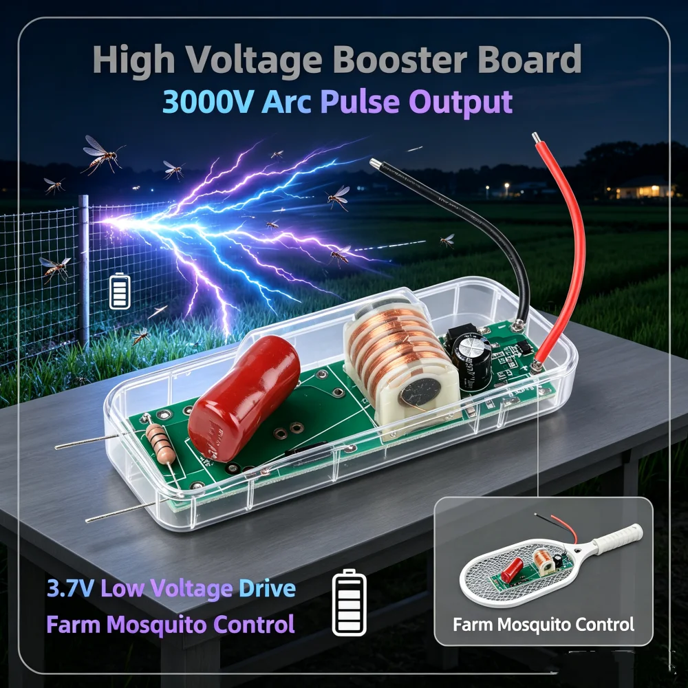 Фото DC 3.7V к 3KV 5KV 15KV 20KV модуль преобразователя подъема дуги импульса фермы насекомых лова подъема доски для лаборатории DIY №1