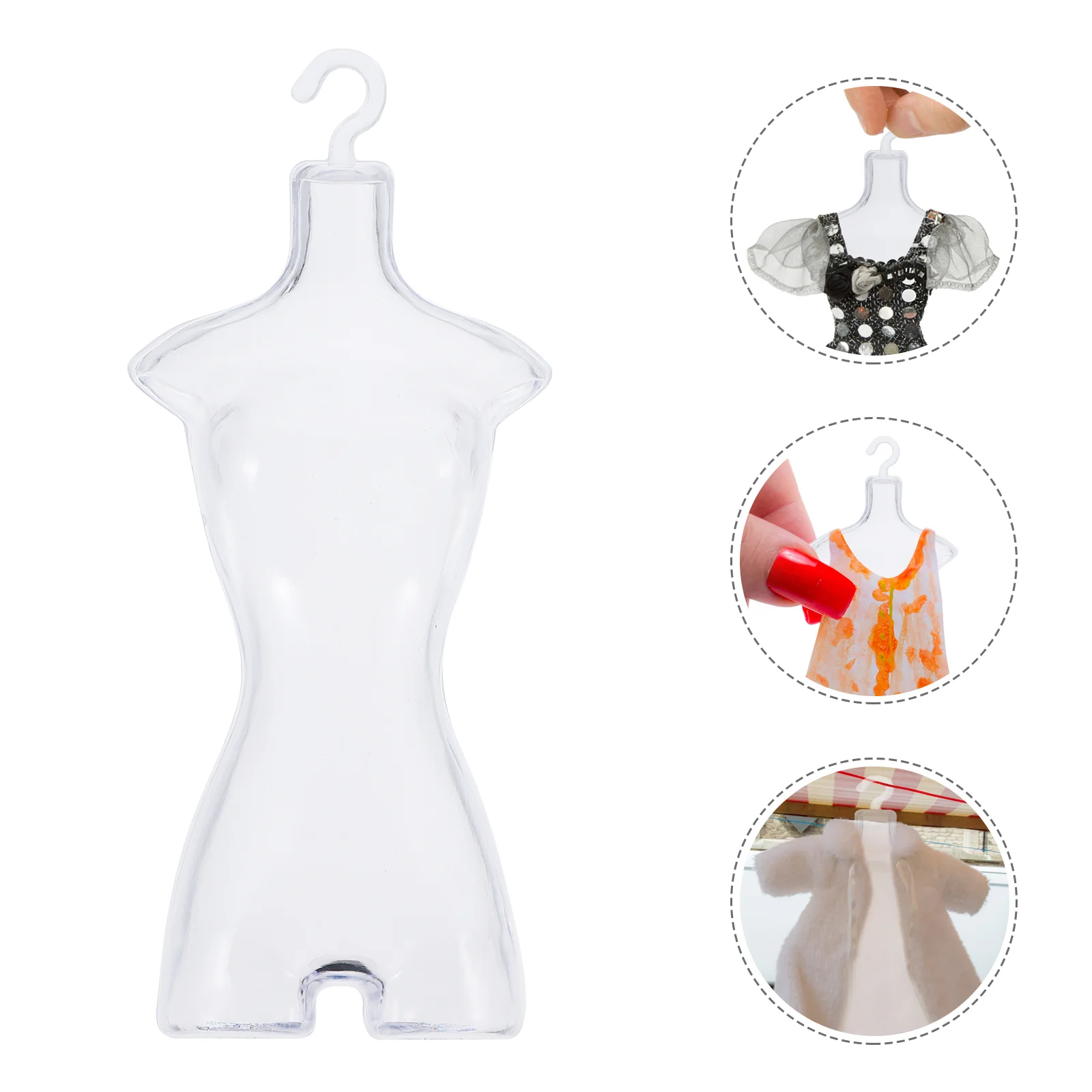 

3 Pcs Coat Hanger Miniature Clothes Stand Mannequin Decorate Model Racks Plastic Dress Form Maniquine