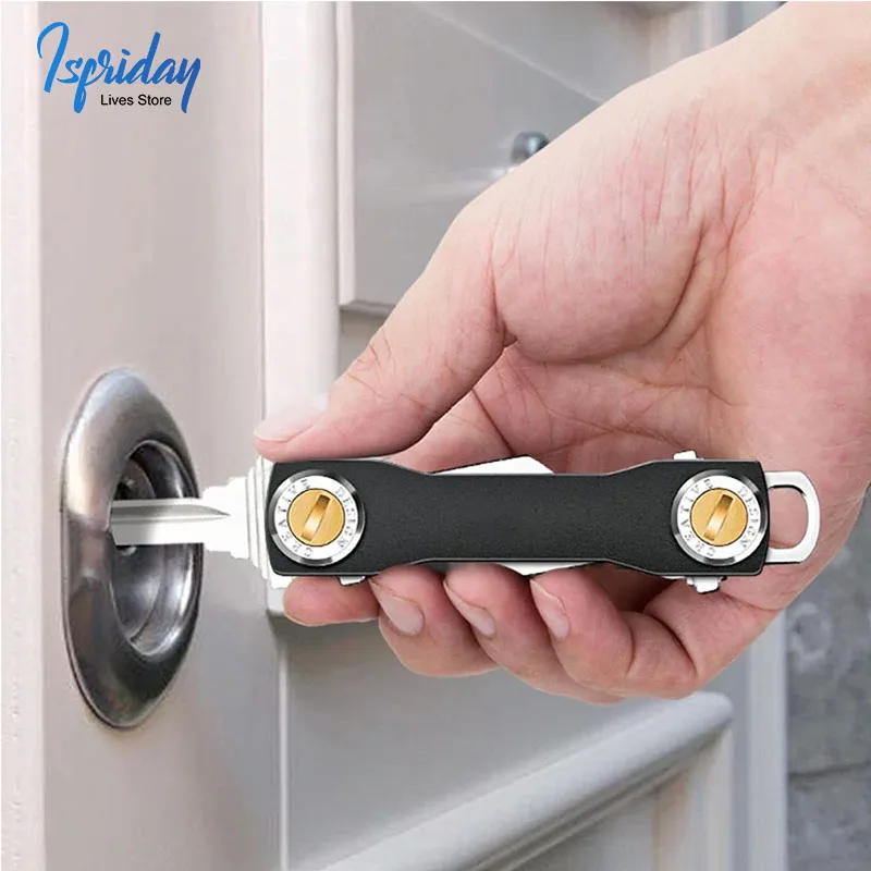 

Smart Key Chain Mini Keychain Compact Wallet Metal Aluminum Key Box Compact Clip Storage Outdoor Decorative Key Organizer Holder