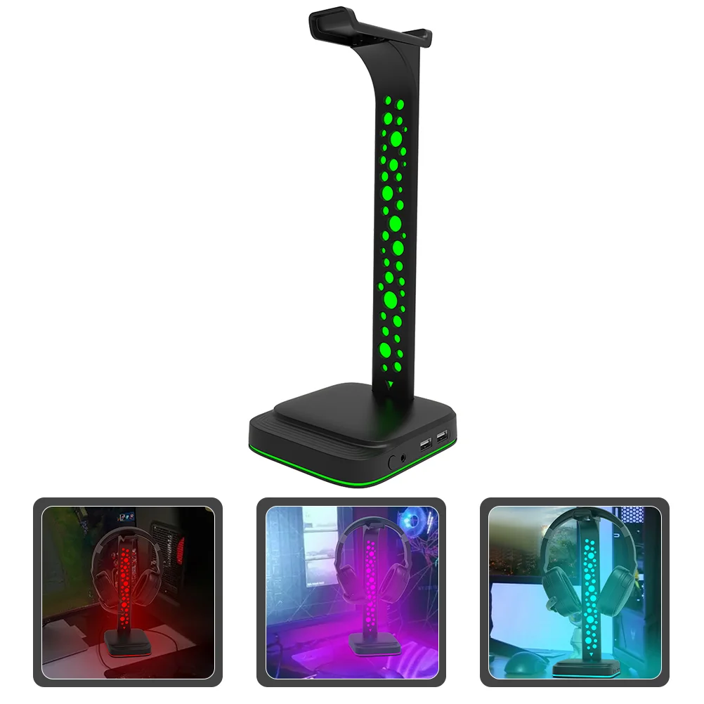

Headset Holder Headphone Stand Earphone Tabletop Rgb Desk Led Rack Holders Storage Gaming Stands Telephone Organizer