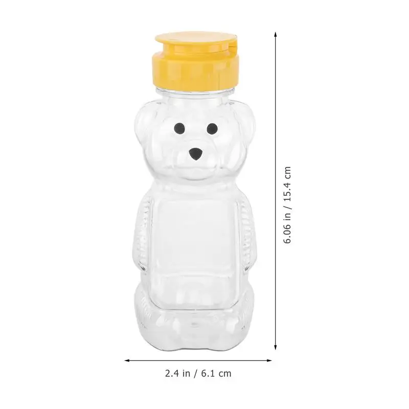 

12pcs Plastic Squeeze Condiment Bottles Bear Shape Honey Sauce Mustard Jam Dispenser 240ml kitchen storage