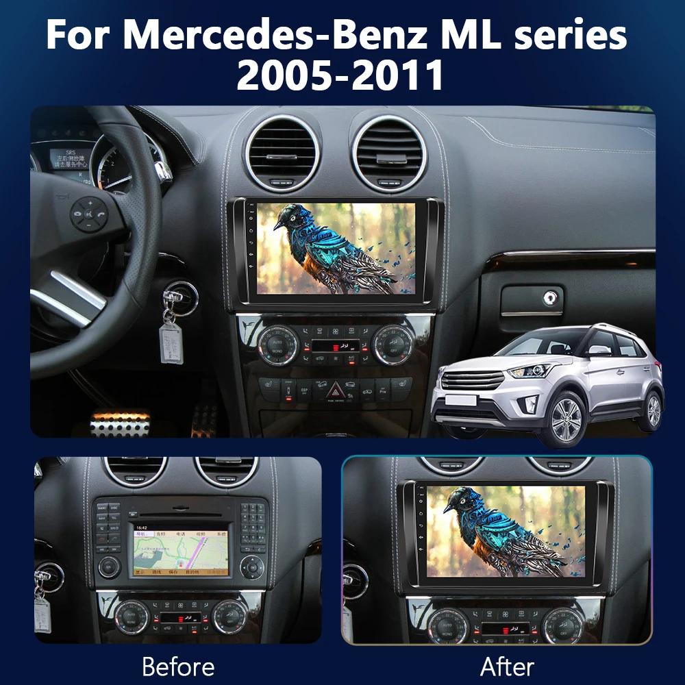 Мультимедийный плеер Podofo 4G CarPlay для Mercedes Benz M-Class W164 GL-Class X164 ML350 GL Android радио 2 Din
