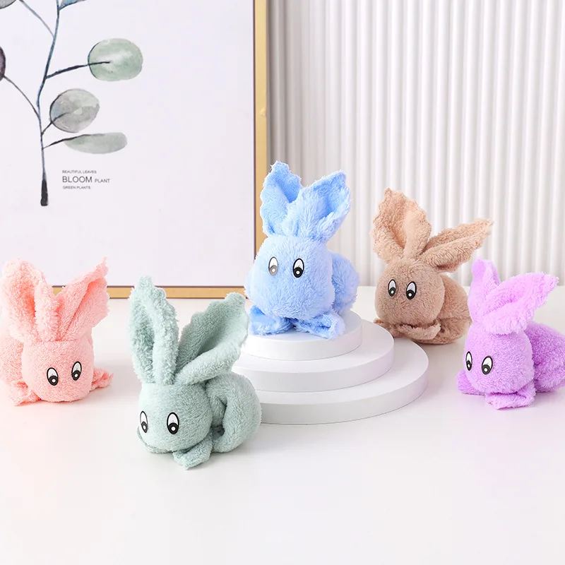 

5Pcs Baby Towel Bath Towels Face Washcloth Rabbit Style Bunny Squares Hand Wipe For New Born Bathing Feeding Kids Handkerchief