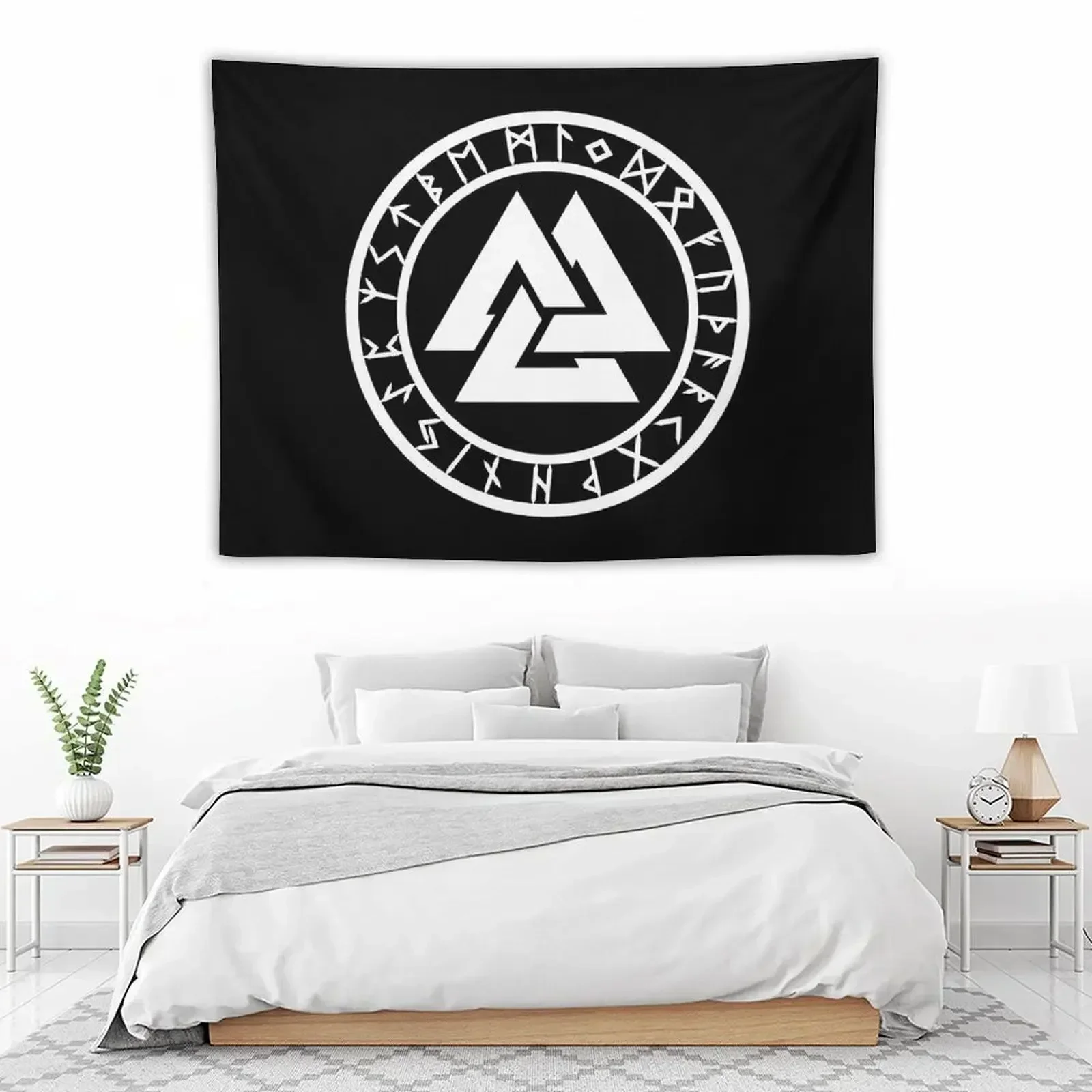 Valknut /// Рунический круг (вариант II) Гобелен Эстетический декор комнаты Настенные