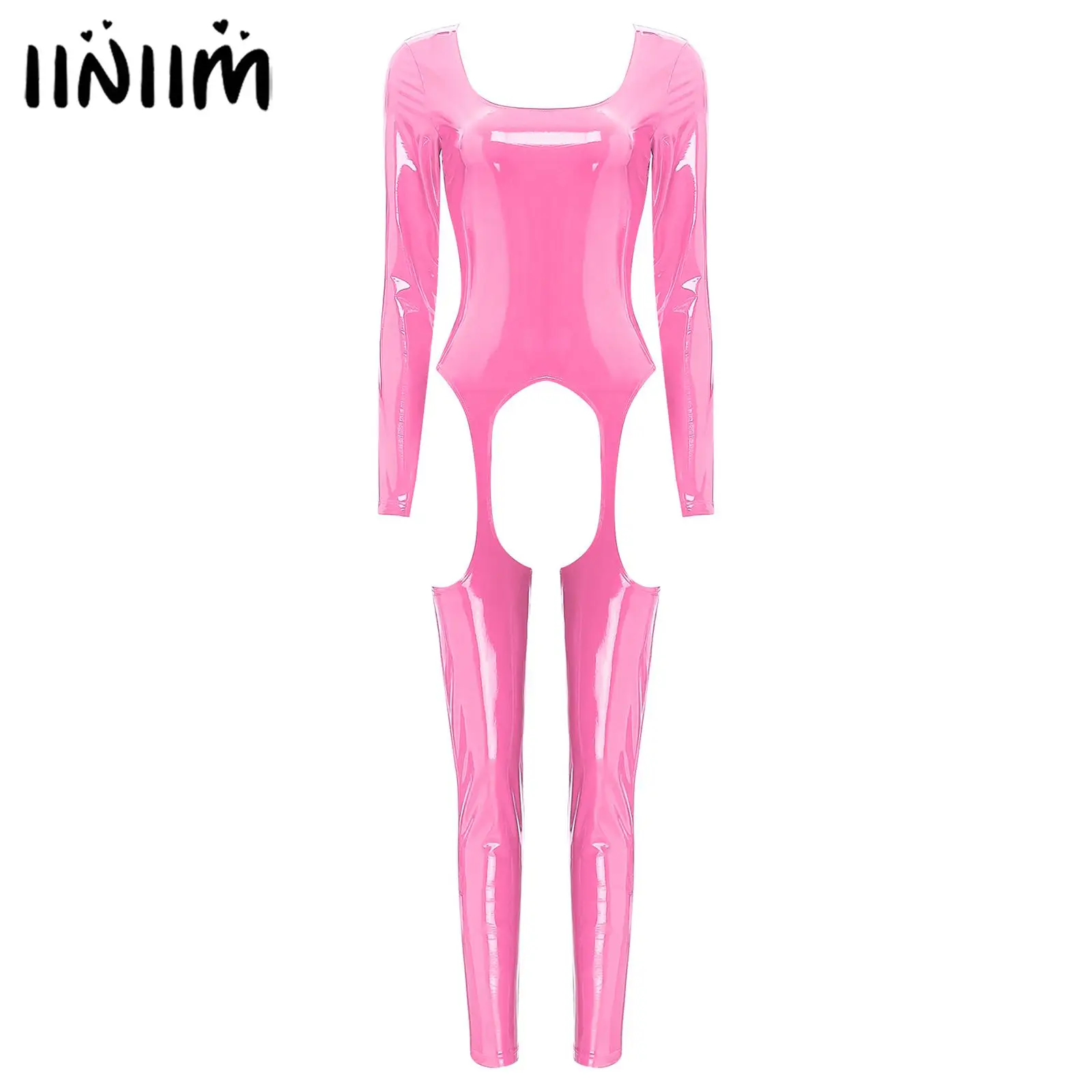 

Sexy womens Open Crotch Skinny Jumpsuit Overalls Clubwear Hidden Back Zipper Crotch Opening Lingerie Full Bodysuit Catsuit