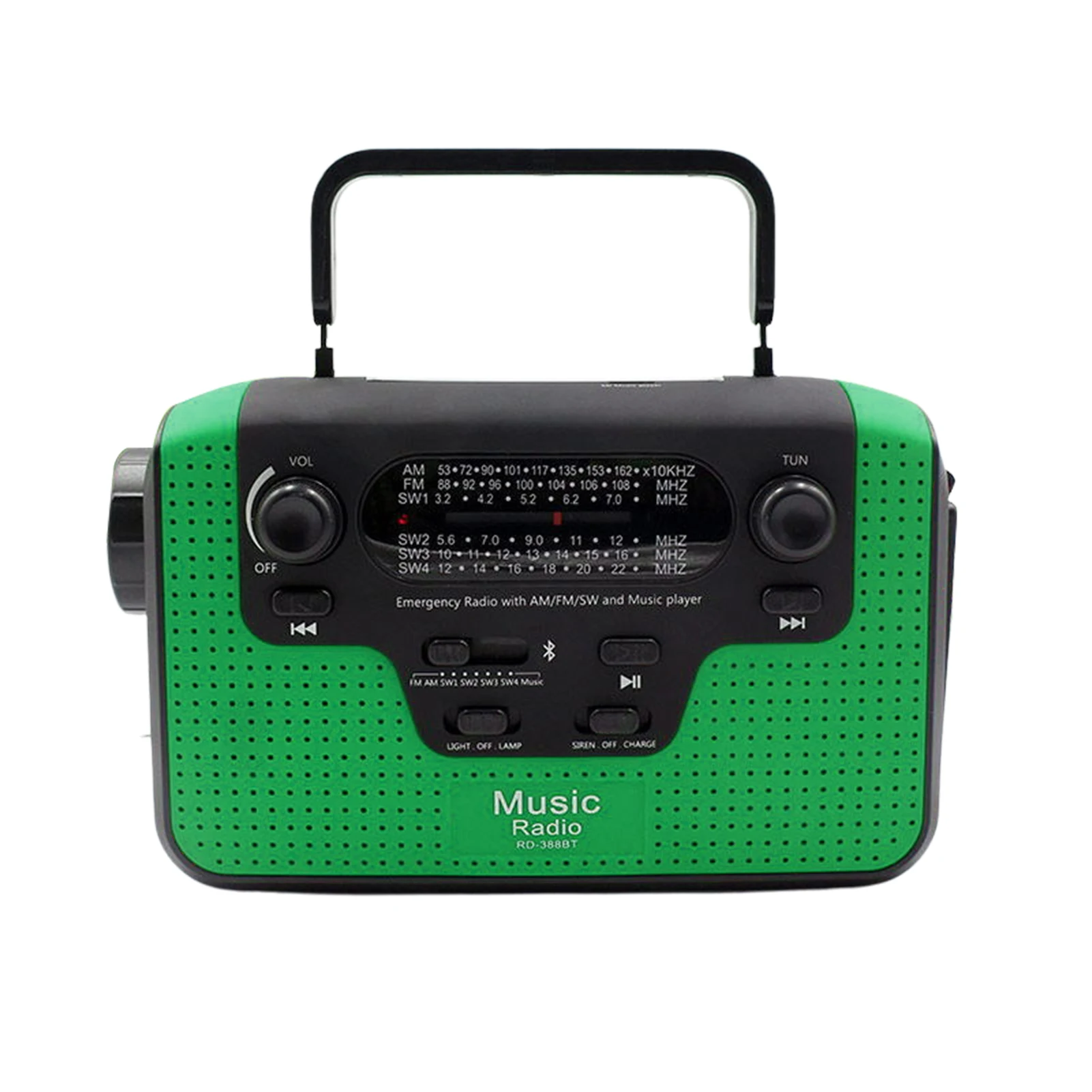 wireless emergency radio hand crank solar weather radio speaker power bank for cell phone charge led flashlight reading lamp free global shipping