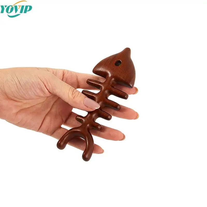 

Fishbone Shape Wood Comb Wide Teeth Head Meridian Massage Acupuncture SPA Relax Traditional Chinese Gua Sha Therapy Health Tool