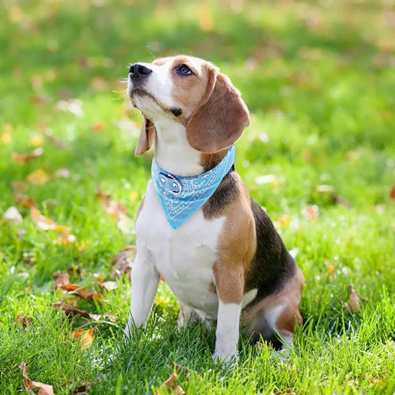 

Pet Bandanas Collar for Dogs Cats Pu Leather Triangular Bibs Scarf Collar with Santa Claus Pattern Accessories