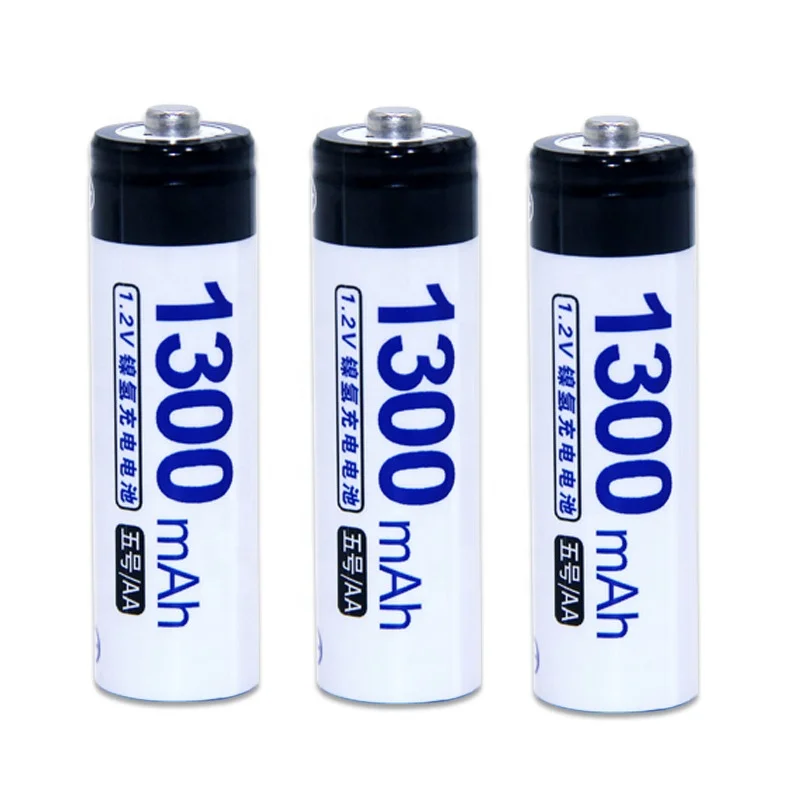 

Real Capacity AA 1300mAh Rechargeable Batteries AA 1.2V NI-MH Battery Use for Toys, Power Tools, Home Appliances