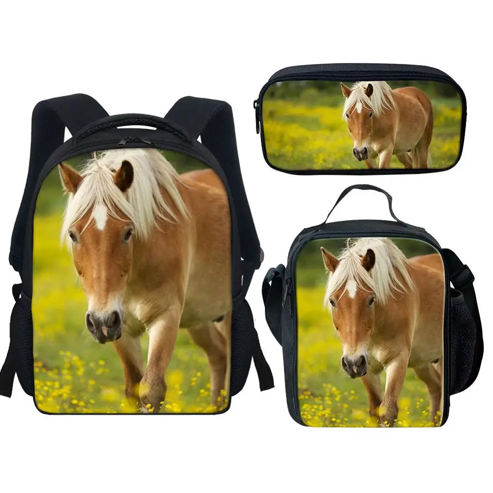 

12” Cute Horse 3D Print Small Backpack Boys Girls Kindergarten Diaper Kids Book Bags Toddler Mini Backpacks Children School Bags