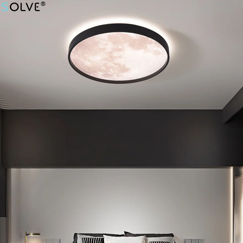 Креативный лунный потолочный светильник скандинавские светодиодные круглые