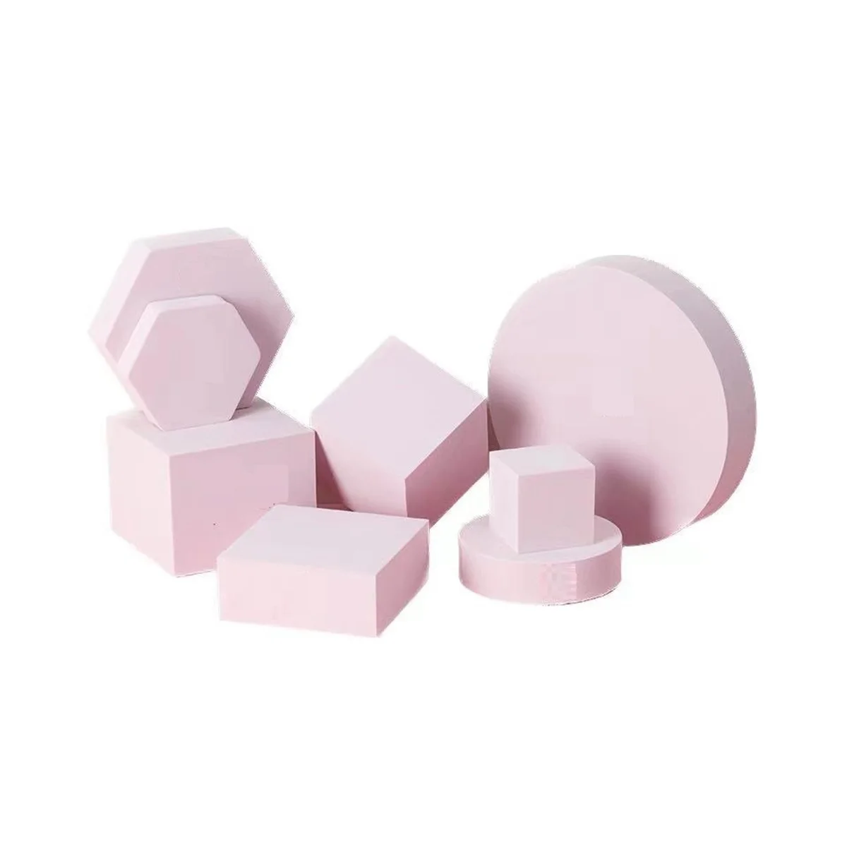 

Geometry Photo Props Square Ornaments Jewelry Shooting Props Morandi Color Geometric Decoration Background Pink