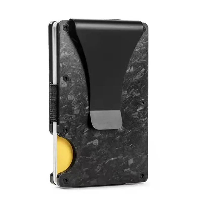 Fashion Carbon Fiber Card Holder Wallet Designer Aluminium Credit Metal Minimalist Rfid  Men Cardholder Carteira Masculina Purse