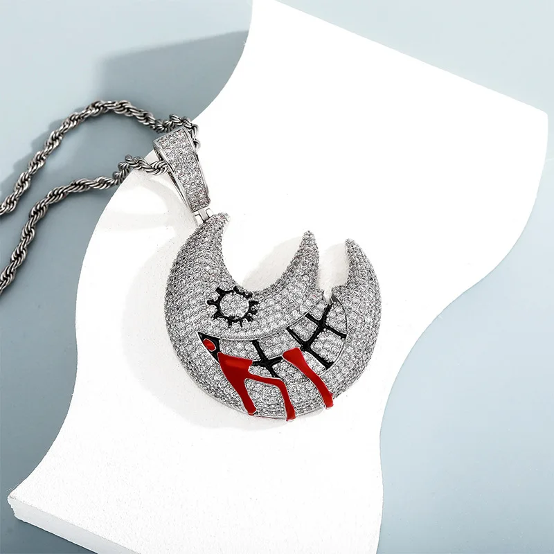 

Кулон в виде Большой Луны, кулон высокого качества с изображением злой улыбки класса ААА, подарочное ожерелье, бижутерия