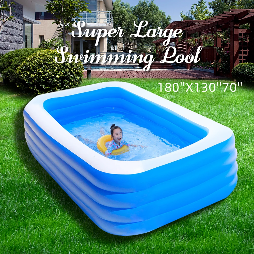 

180cmX130cmX70cm Big Jumbo Size 4 Layer Outdoor Thickened Family Inflatable Swimming Pool Garden Inflatable Pool