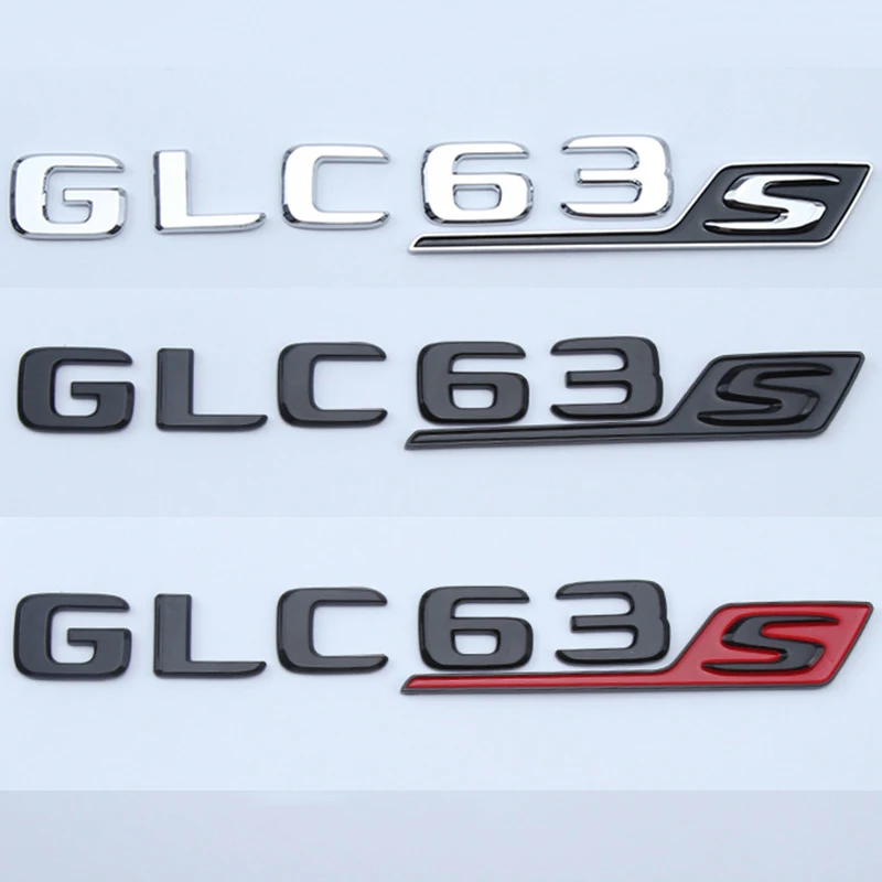 

3D ABS Car Rear Trunk Badge Sticker Fender Side Emblem GLC63S V8 BITURBO 4MATIC Logo For Mercedes AMG GLC 63 X253 Accessories