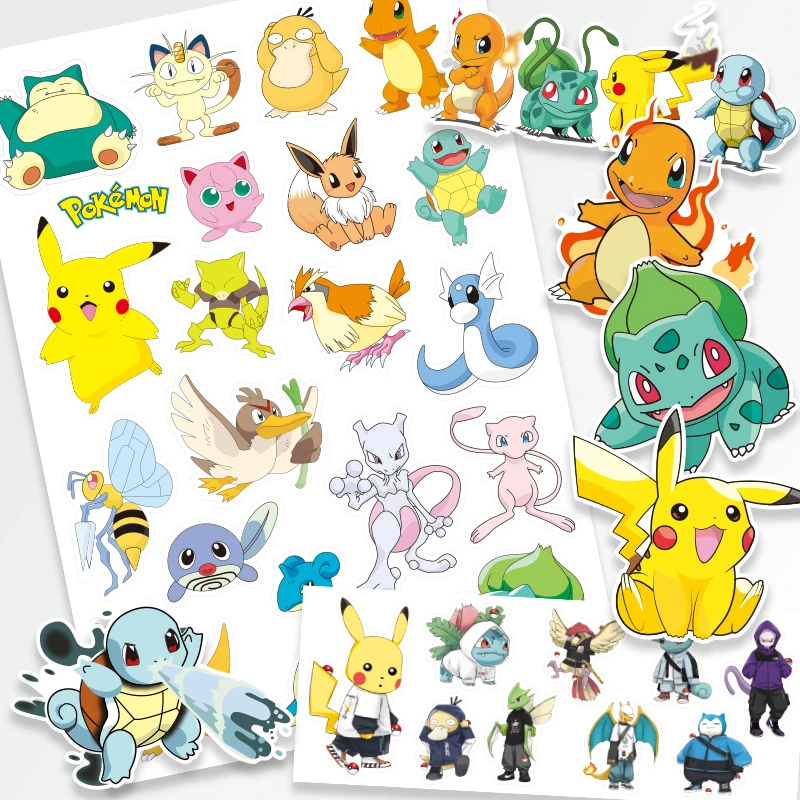 original tattoo pokemon stickers waterproof cute pikachu sticker funny cartoon kids girls christmas birthday gift reward toy free global shipping