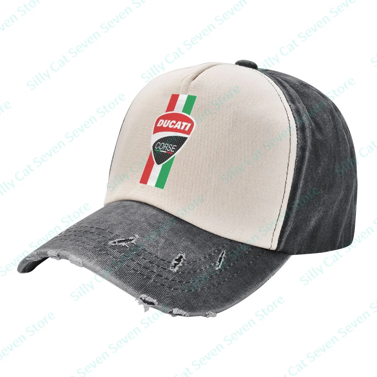 

Fashion Ducatis cowboy Baseball Cap Men Women Vintage adjustable Mixed color stitching Baseball Cap Washed Dad Hat