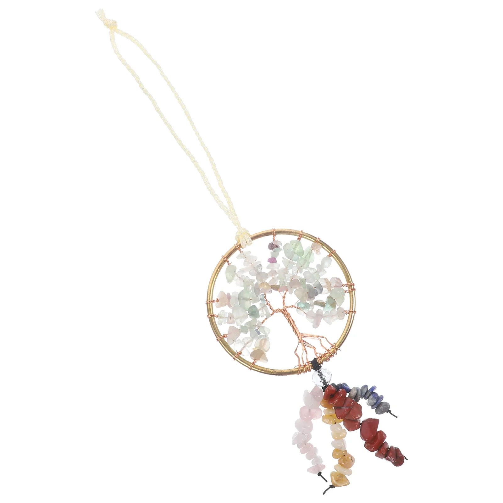 

Car Rear View Mirror Natural Stone Pendant Hanging Decoration for Home Car Office