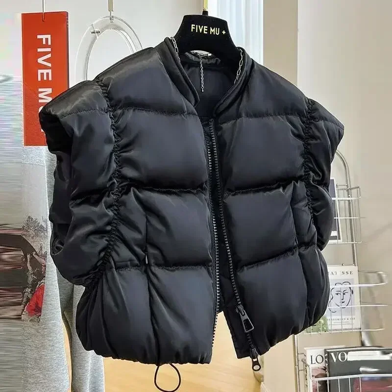 Новая популярная хлопковая куртка на белом утином пуху в жилетке женские куртки