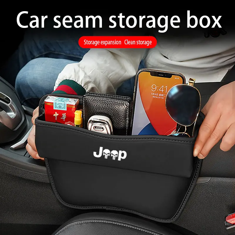 

Car Leather Seat Storage Box Gap Plug Storage Organizer For Jeep Renegade Commander Wrangler Liberty Cherokee Compass Patriot