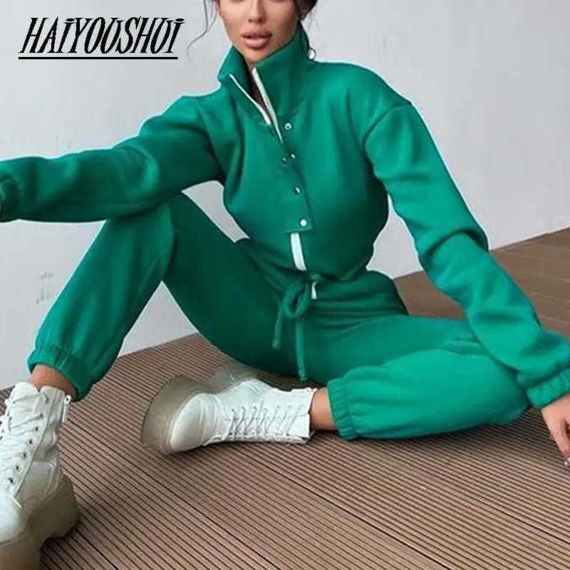 

Autumn winter Jumpsuit Women Elegant Casual Female Jumpsuit Stand collar Trousers Playsuit Overalls Bodysuit RomperAutumn winter