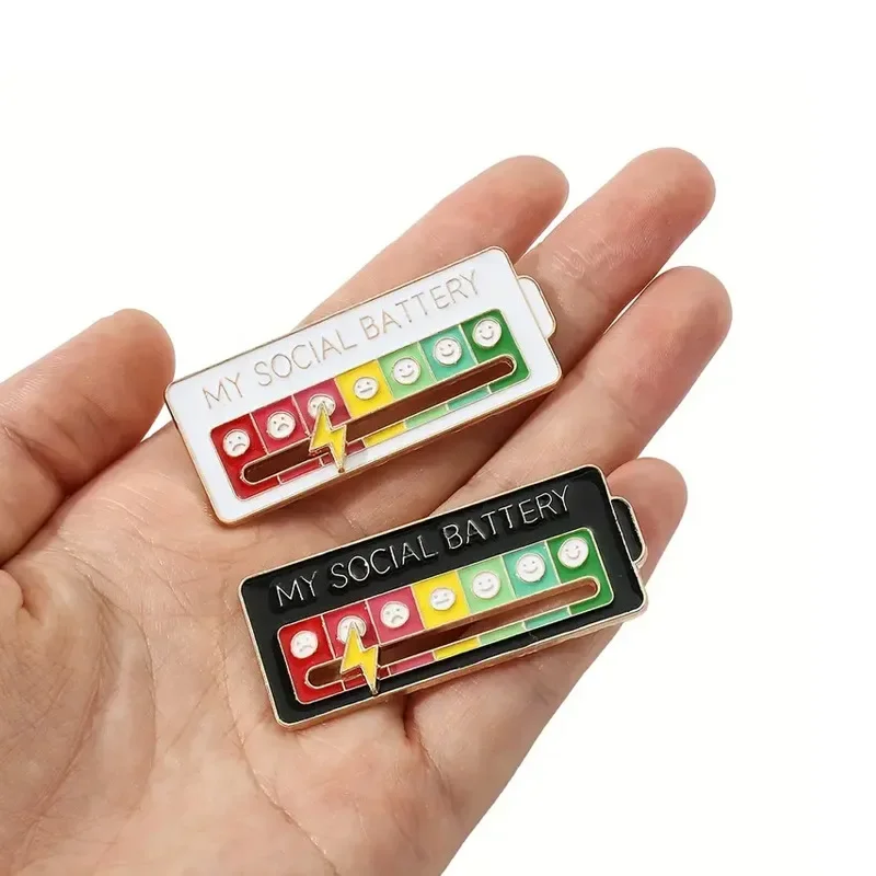 Новинка 2024 брошь с преобразованием настроения в энергию значок надписью My Social на