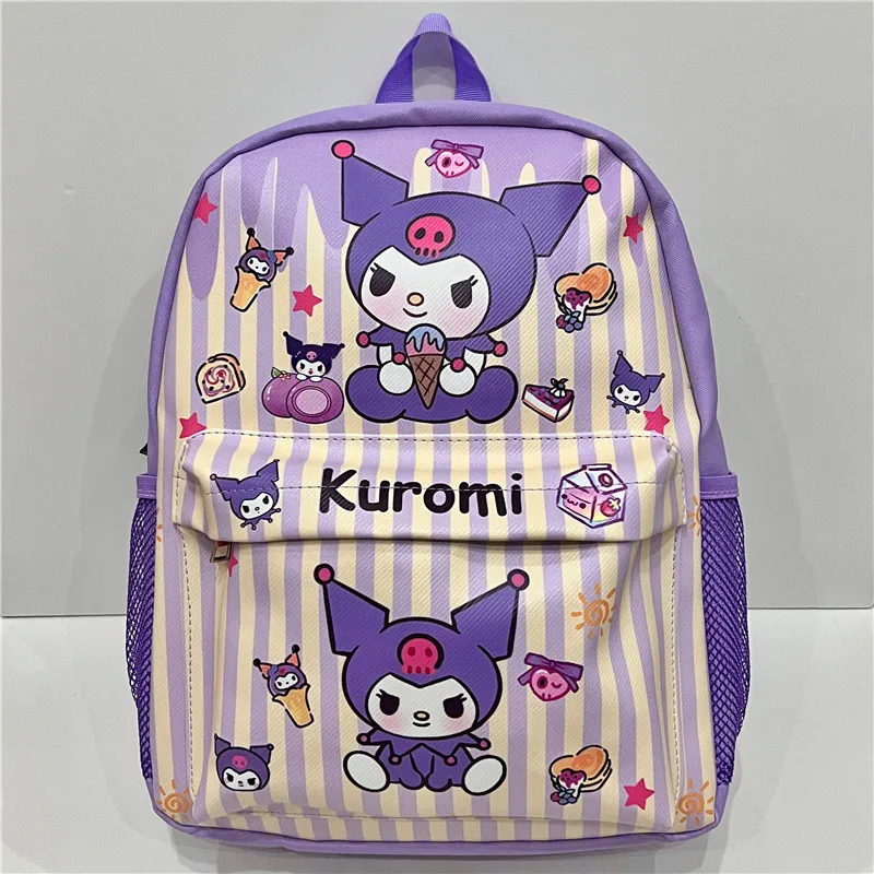 Sanrio Kuromi Mymelody Cinnamoroll Hello Kitty Pochacco Little Twin Stars Pom Pom Purin Children Cartoon Large Capacity Backpack